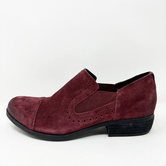 Korks Womens Burgundy Suede Slip-on Loafers Size 7.5M Comfortable Preppy Casual - Picture 9 of 13
